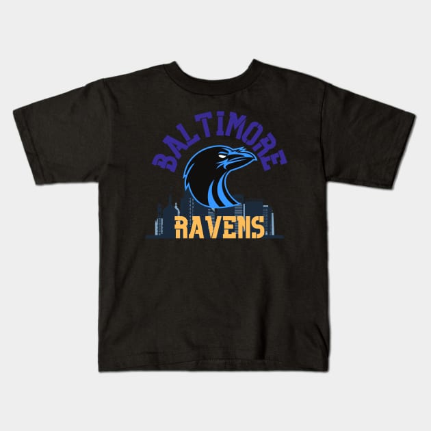 Baltimore ravens Kids T-Shirt by Benjamin Customs